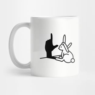 Funny Rabbit shadow hand Loser Geek Nerd hand sign Mug